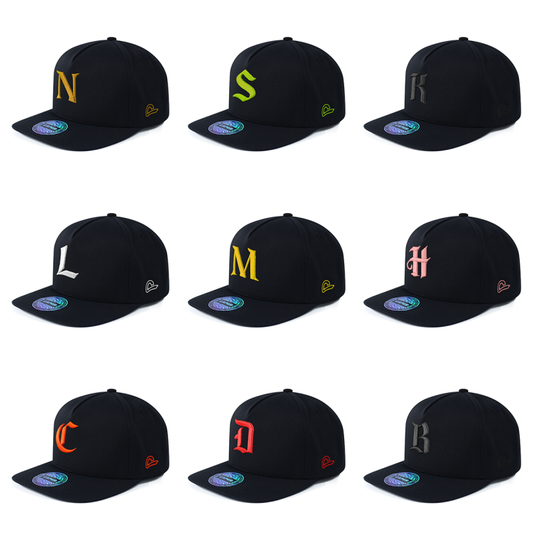 Nón Snapback Caper Mono Type Puff black-logo multicolor
