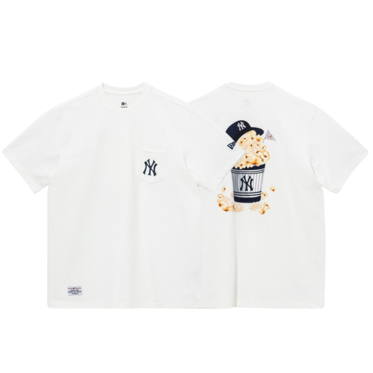 Hàng Chính Hãng – Áo Thun New Era – Ny Bắp Rang -Trắng