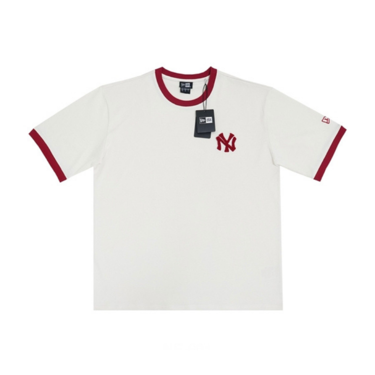 Áo Thun Tee New Era Thêu Xù Hoạ Tiết Ny Phối Bo Đỏ