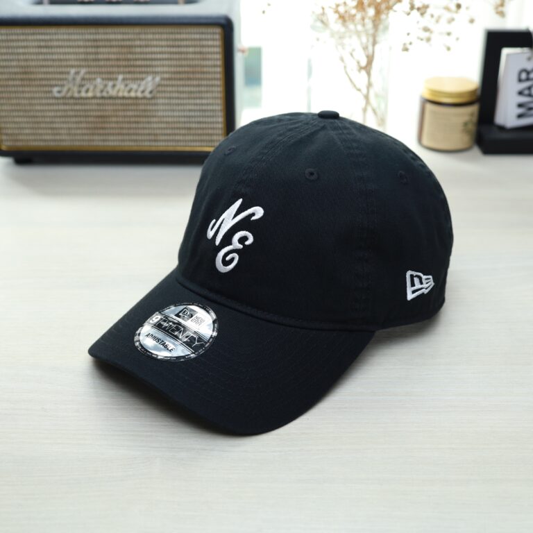 New Era 9TWENTY Adjustable Black Baseball Cap – NE Embroidered Logo