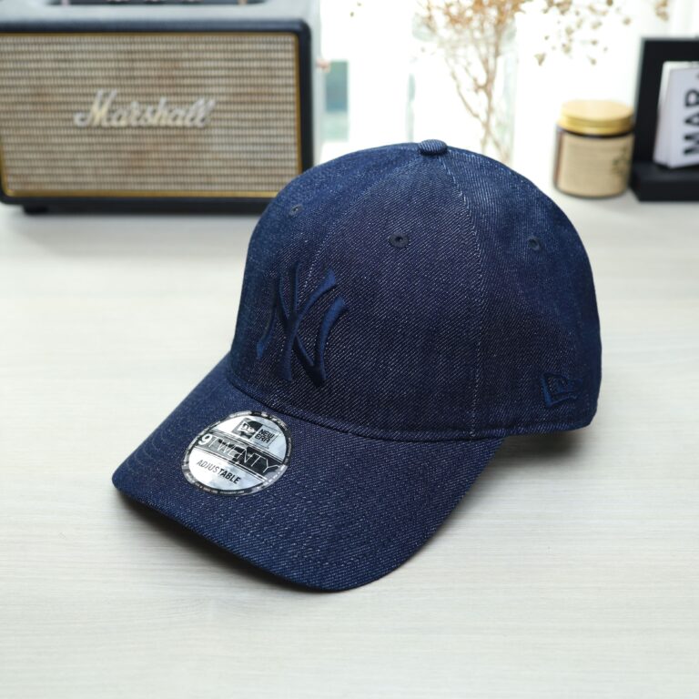 Mũ lưỡi trai New Era 9TWENTY MLB Yankees NY denim xanh navy, nón bóng chày thời trang unisex